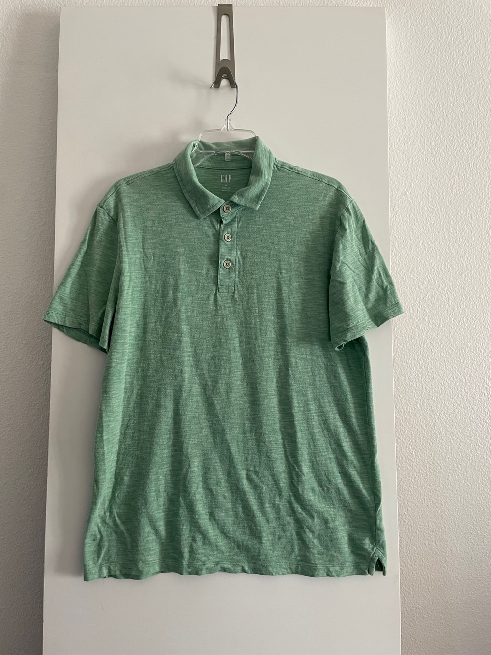 GAP Pure Cotton Short Sleeve Polo Knot Shirt Green Pre owned